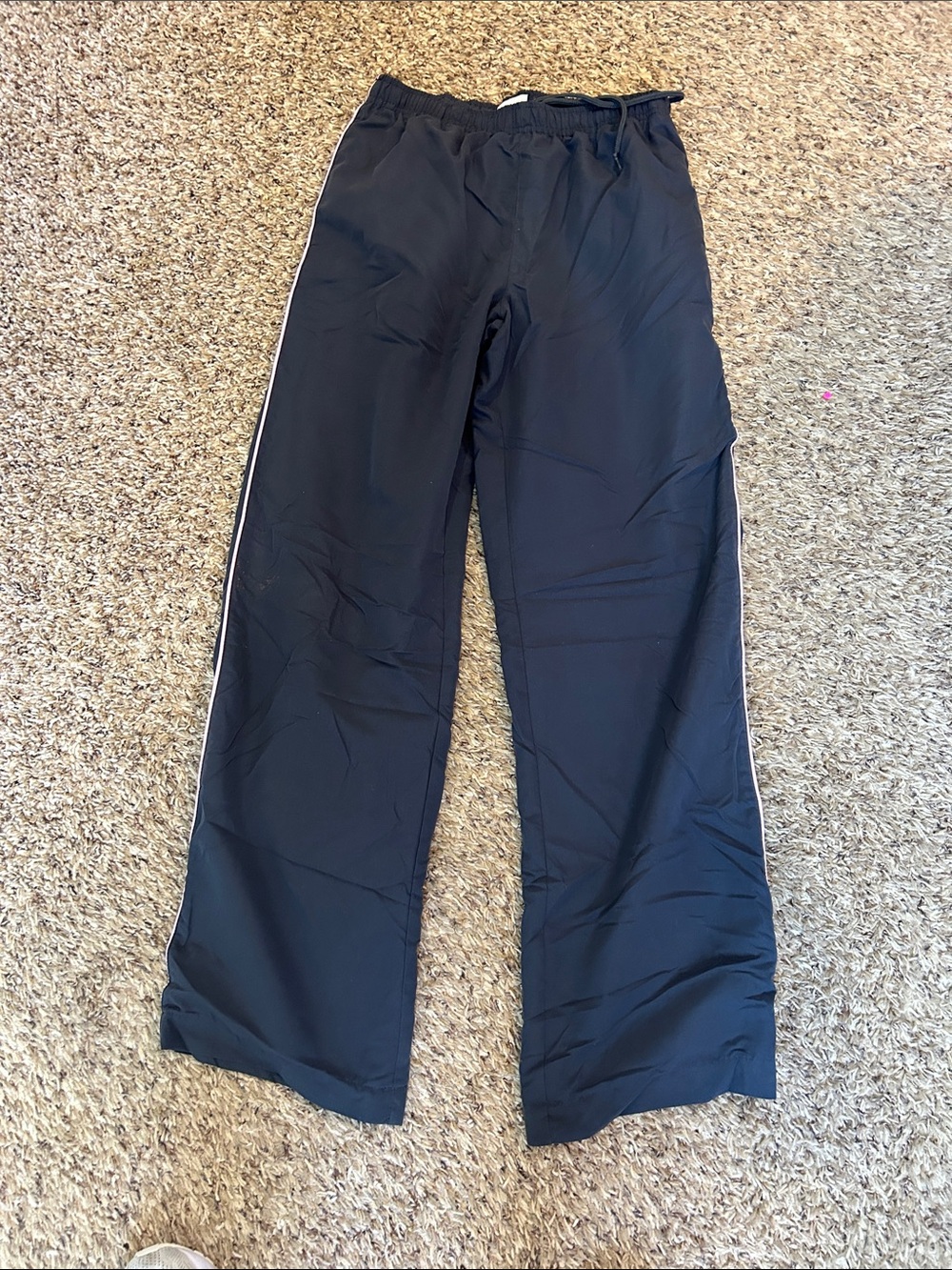 Danskin Now Black Track Pants with Pink Side Piping